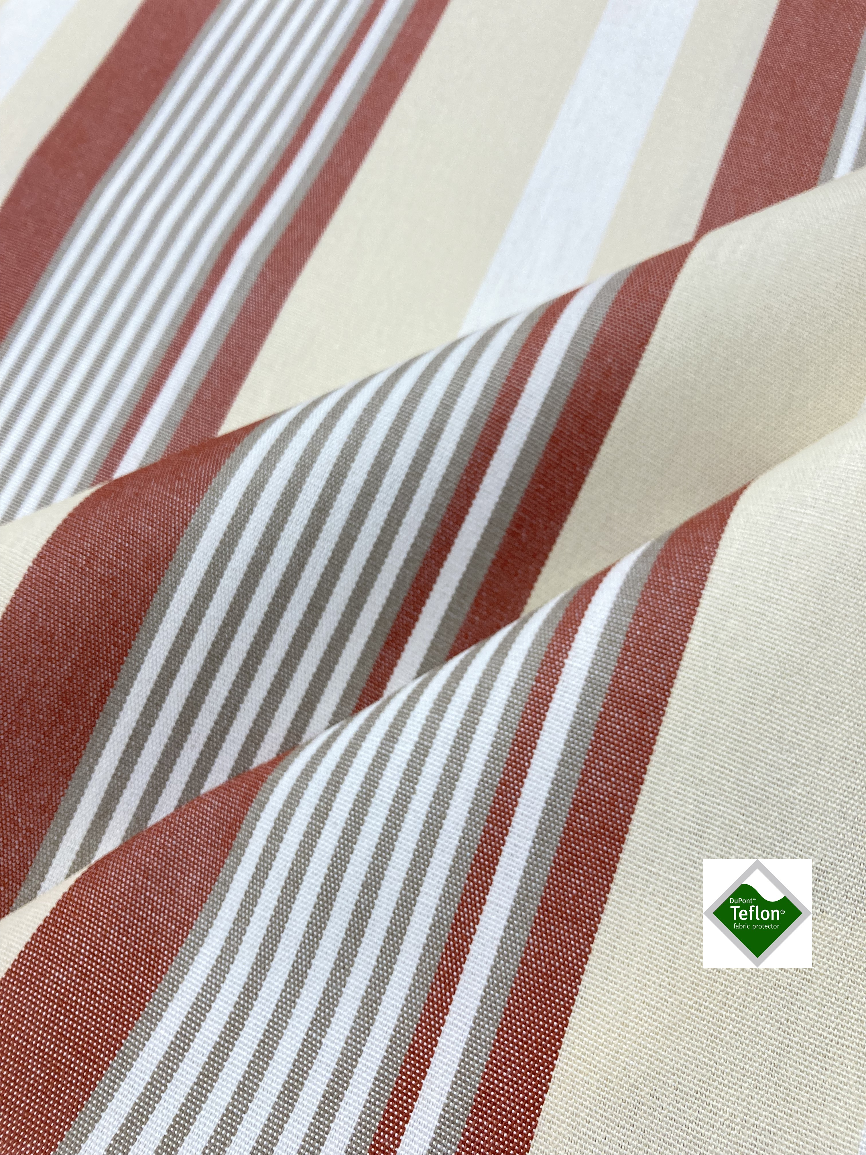 Toldo teflon rayas beig/teja