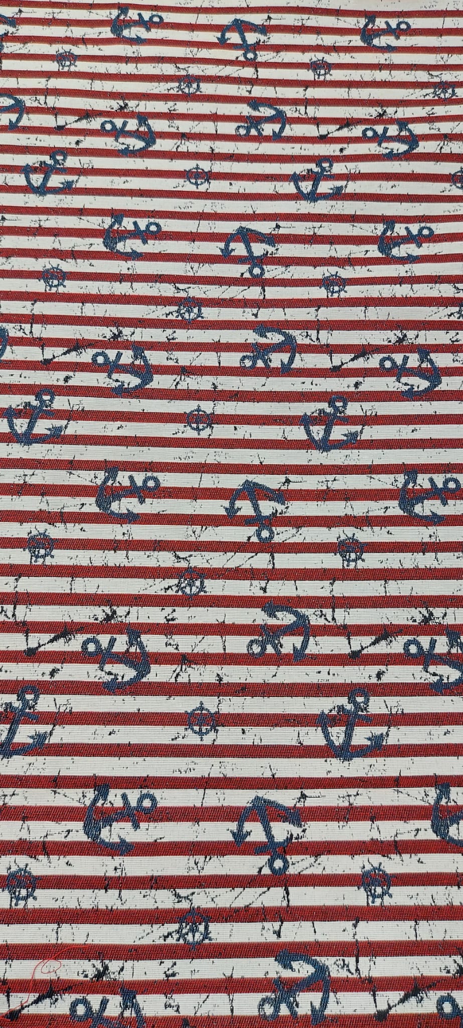 Gobelino anclas rayas rojas