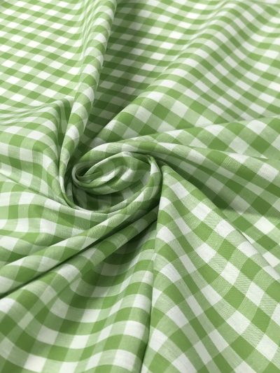 Vichy algodón 1cm verde pistcho