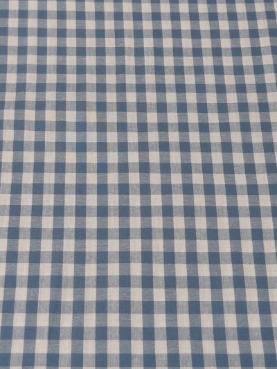 Vichy algodón 1cm azul empolvado