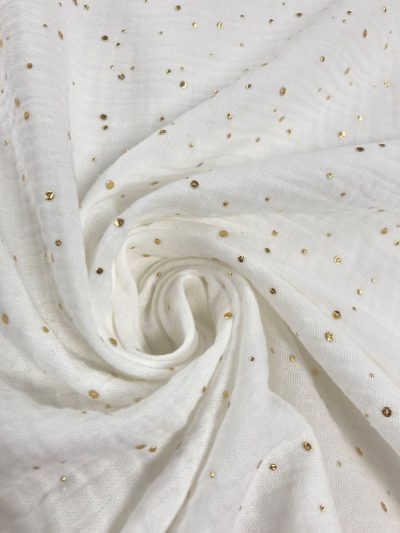 Doble gasa gotas oro blanca