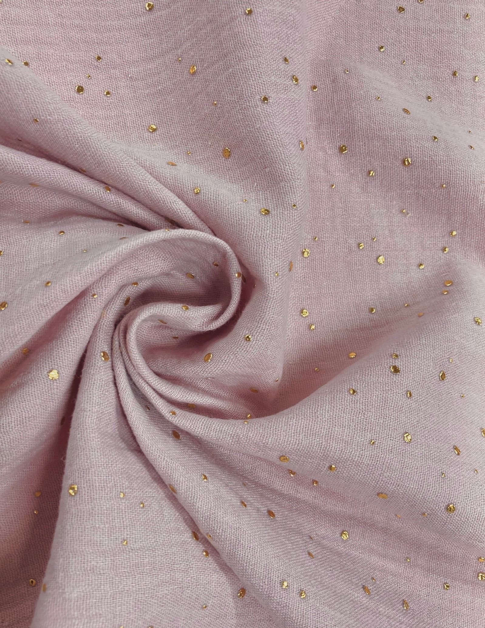 Doble gasa gotas oro maquillaje empolvado.