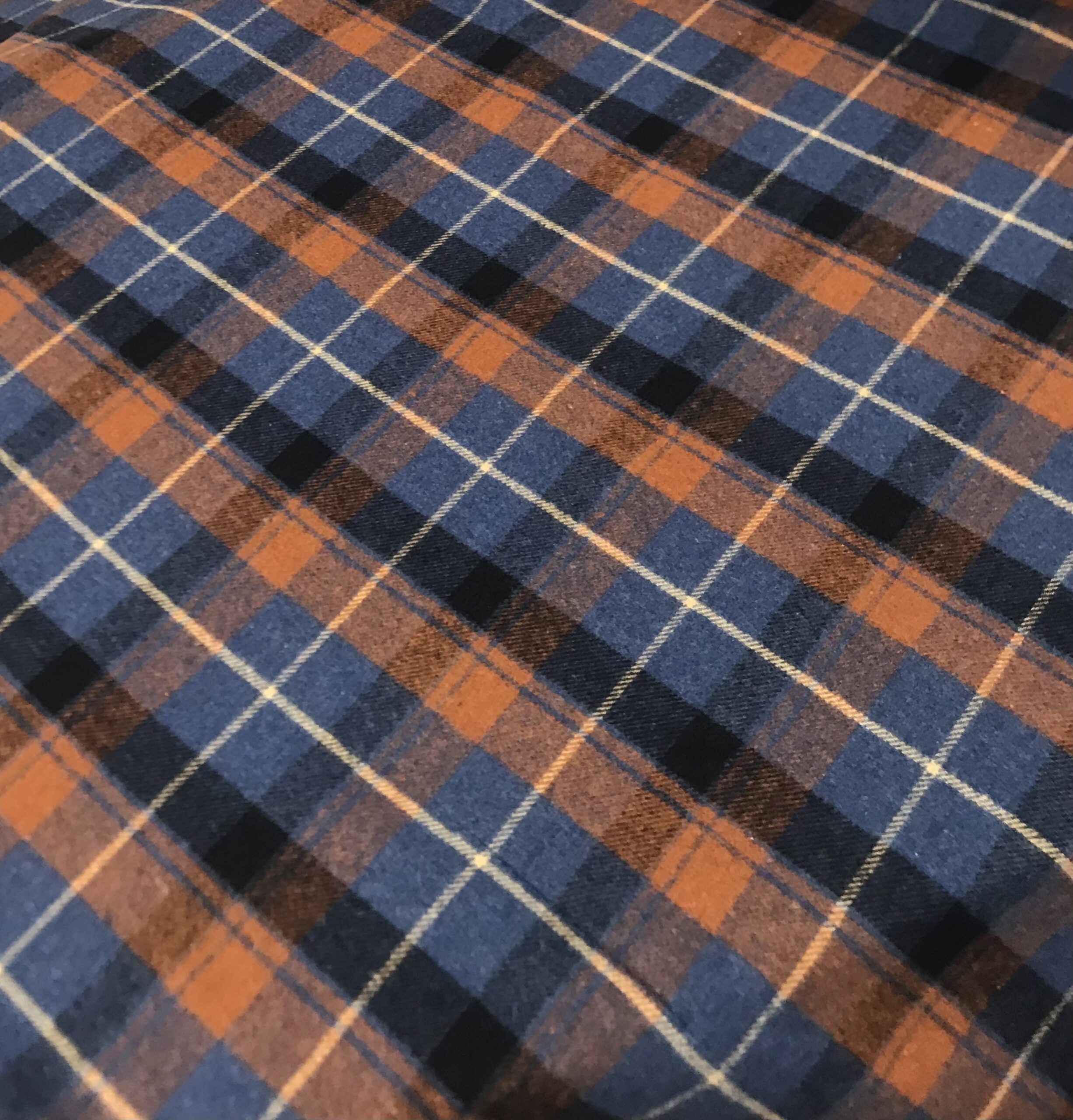 Cuadros franela quebec azul/teja