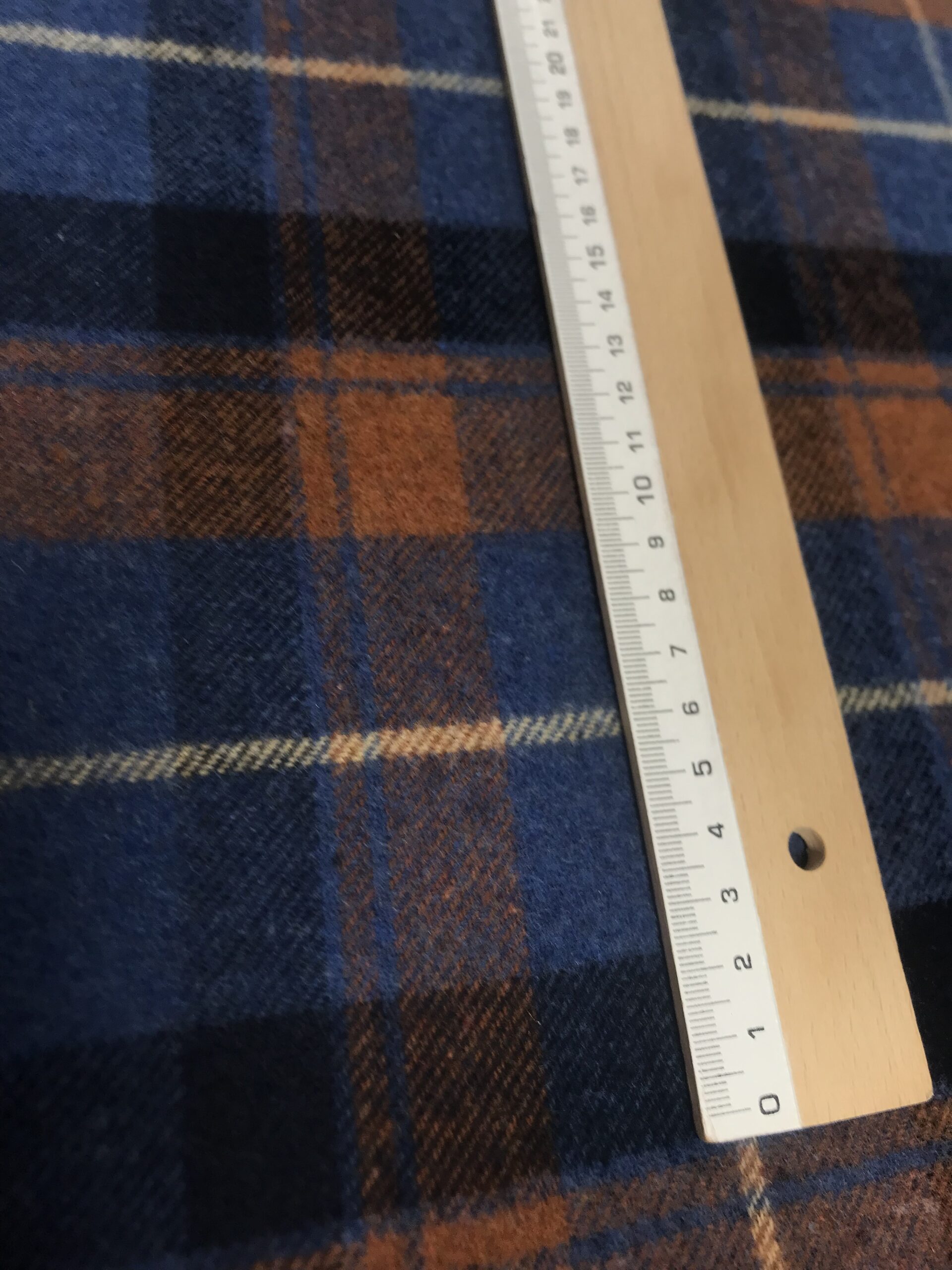 Cuadros franela quebec azul/teja