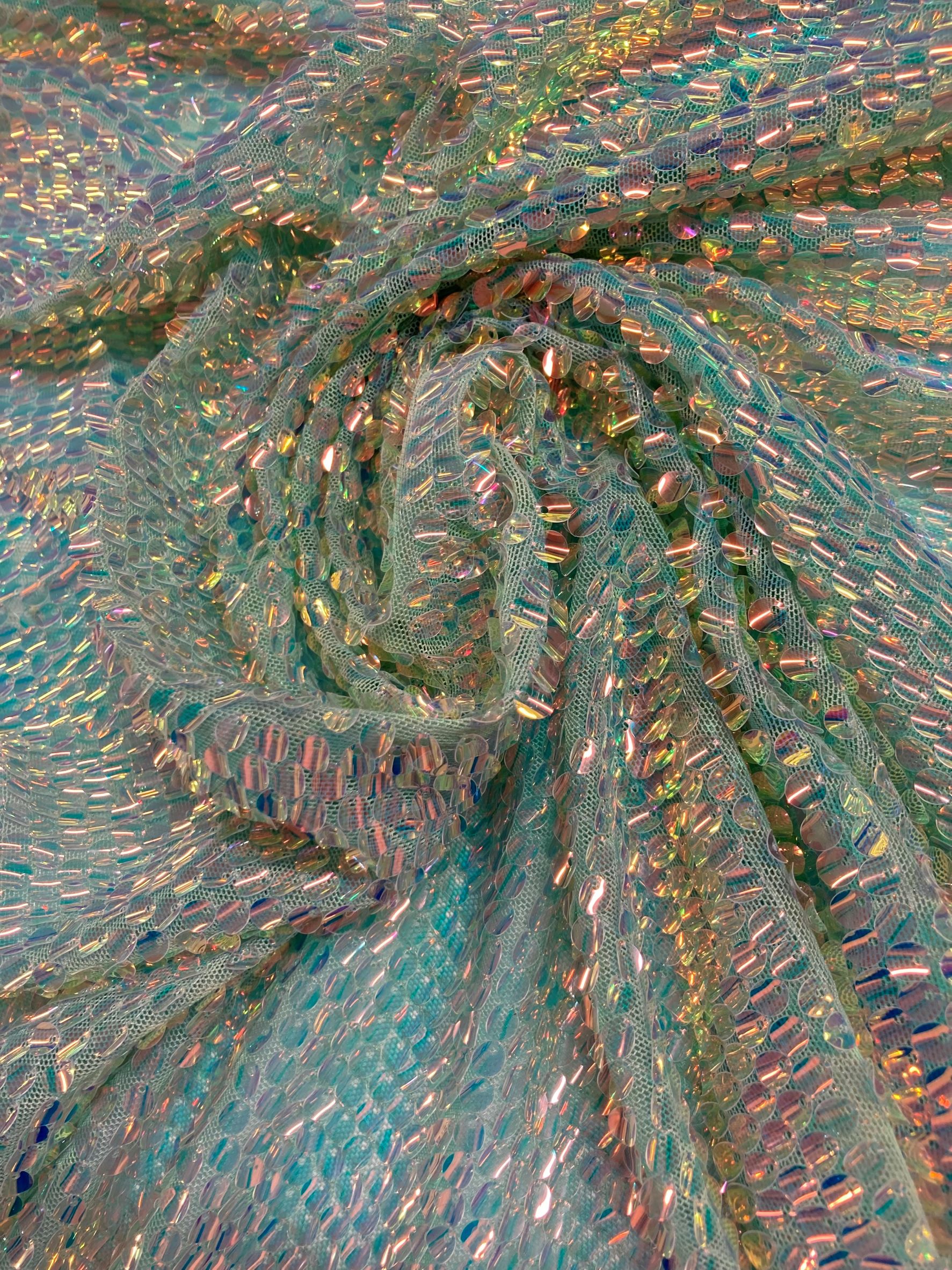 Lentejuela curvada verde agua