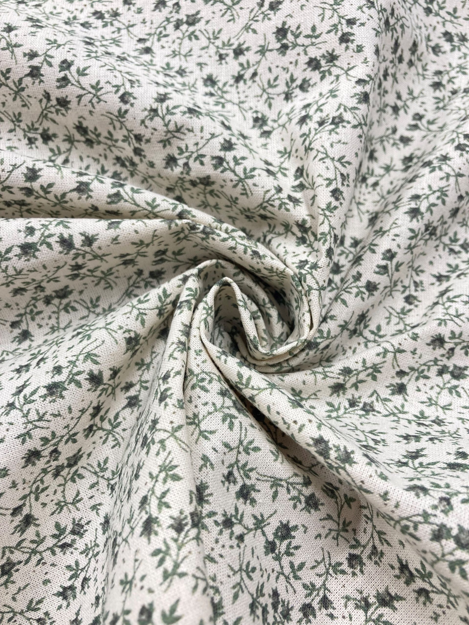 Algodón Mireia flor verde - Imagen 2