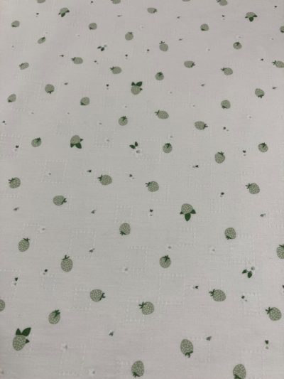 Algodón Fresas Verde