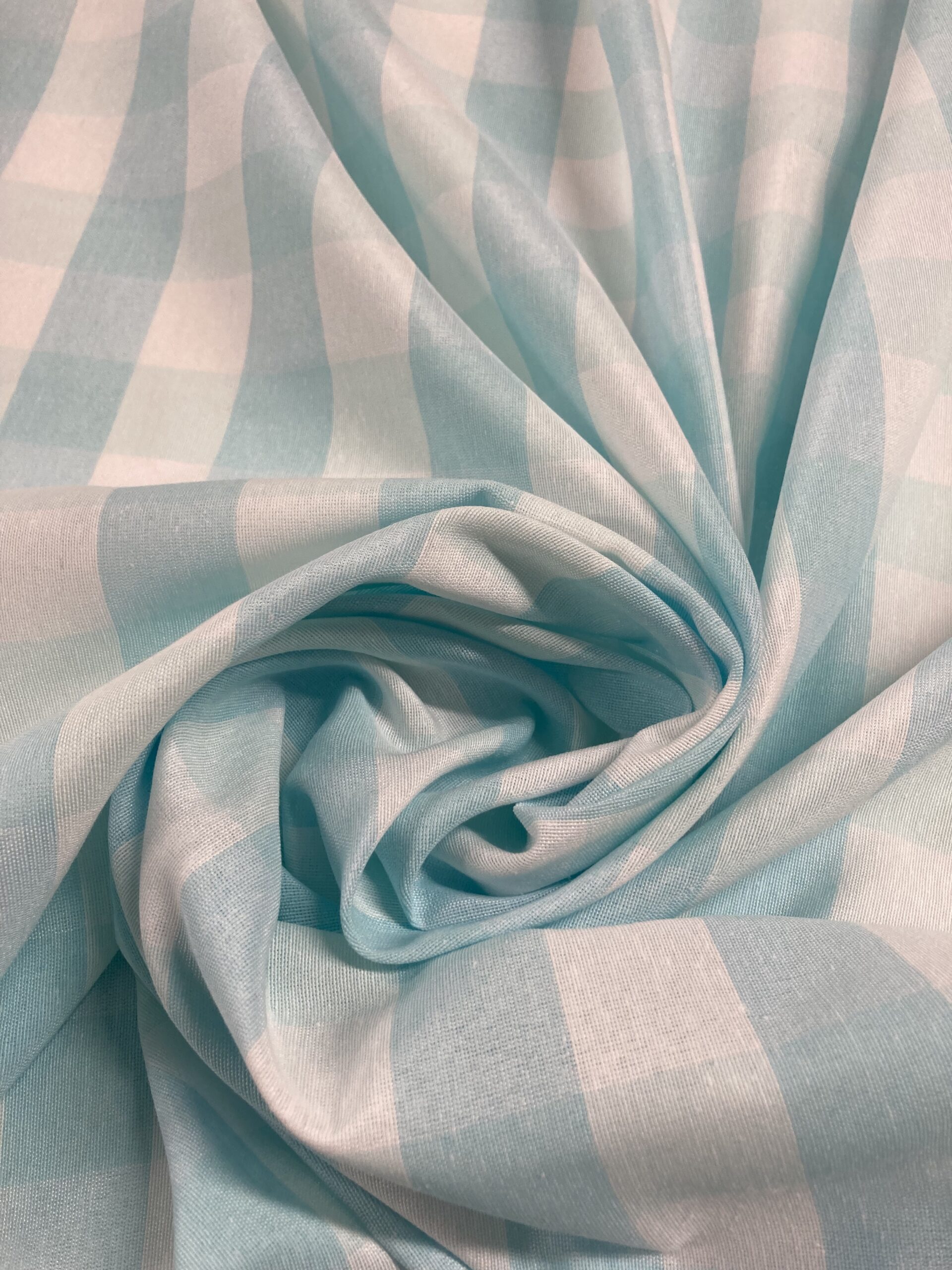 Loneta vichy turquesa empolvado grande