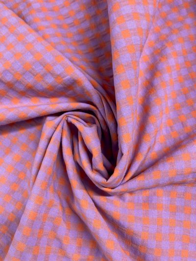 Vichy seersucker coral/lila