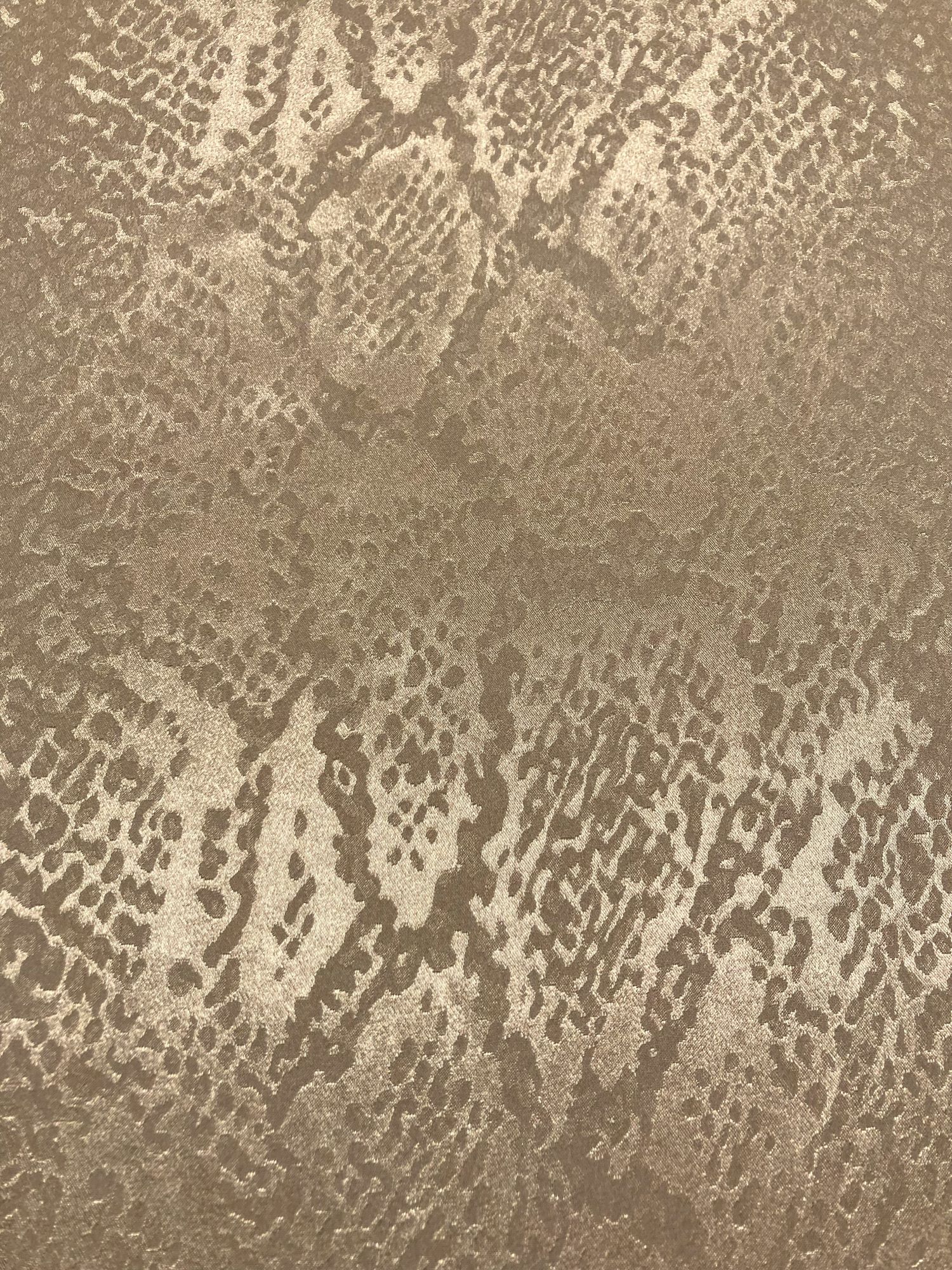 Satén jacquard animal print caqui topo