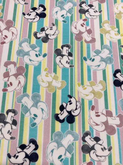Algodón Mickey rayas