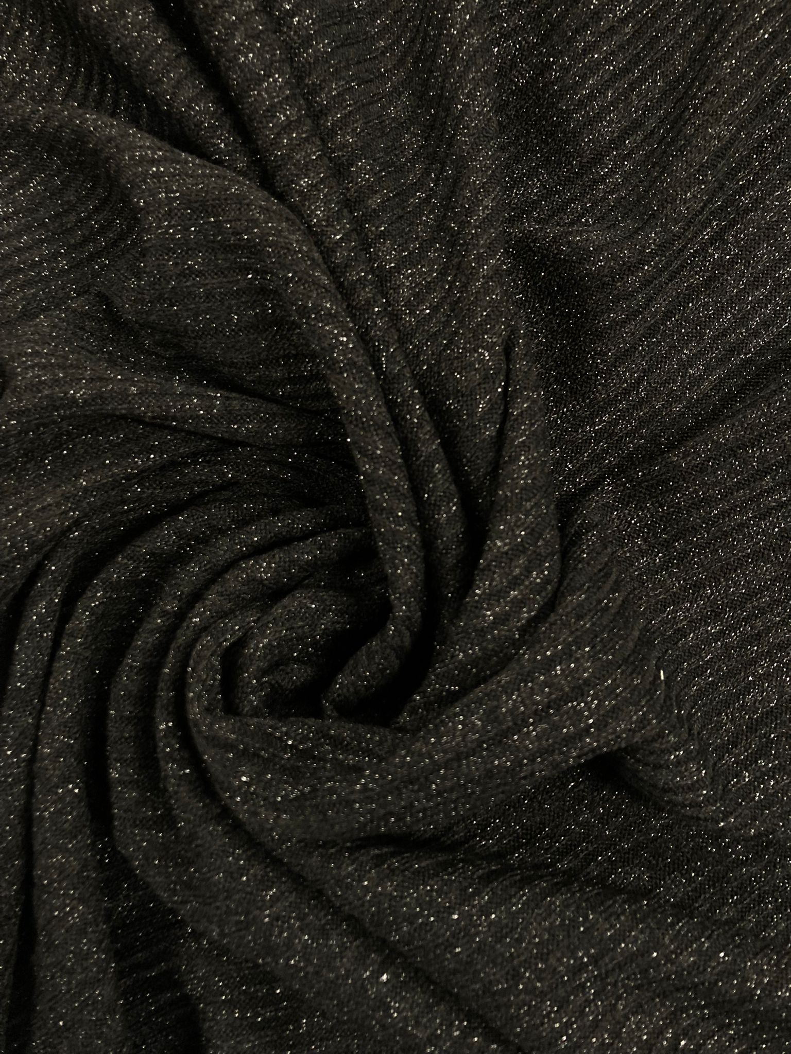 Punto canalé lurex negro