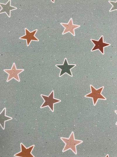 Algodón Fred estrellas verde