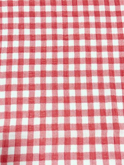 Doble gasa vichy coral