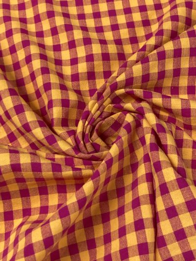 Vichy seersucker buganvilla/ocre