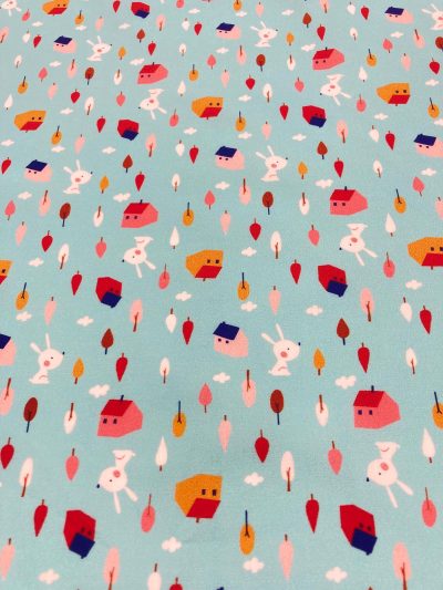 Algodón caperucita casitas