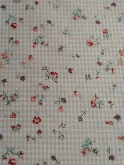 Vichy seersucker flores camel