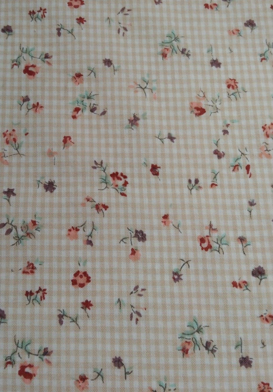 Vichy seersucker flores camel