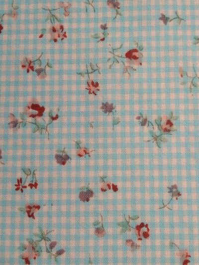 Vichy seersucker flores celeste