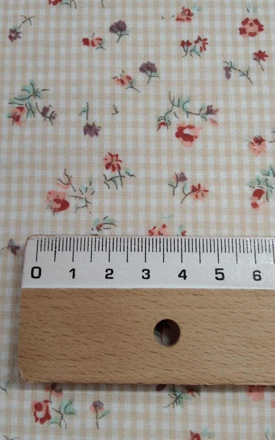 Vichy seersucker flores camel - Imagen 2