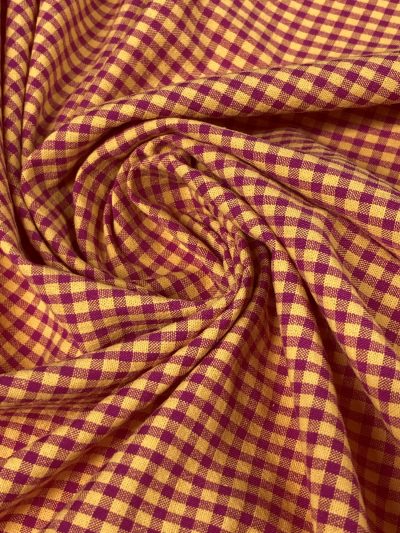 Vichy seersucker buganvilla/ocre mini