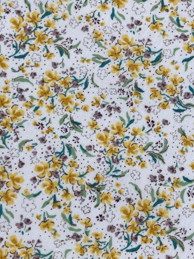 Algodón flores Tifanny amarillo