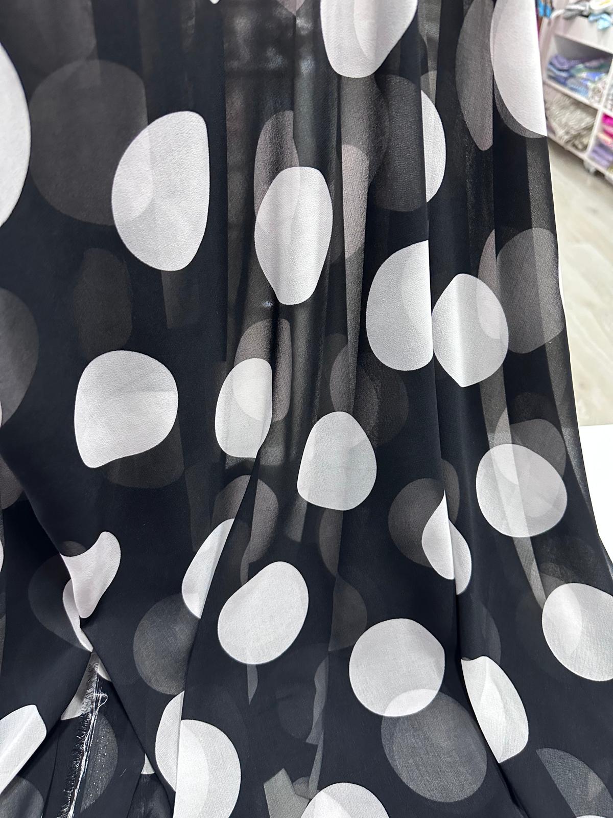 Gasa negra lunar blanco