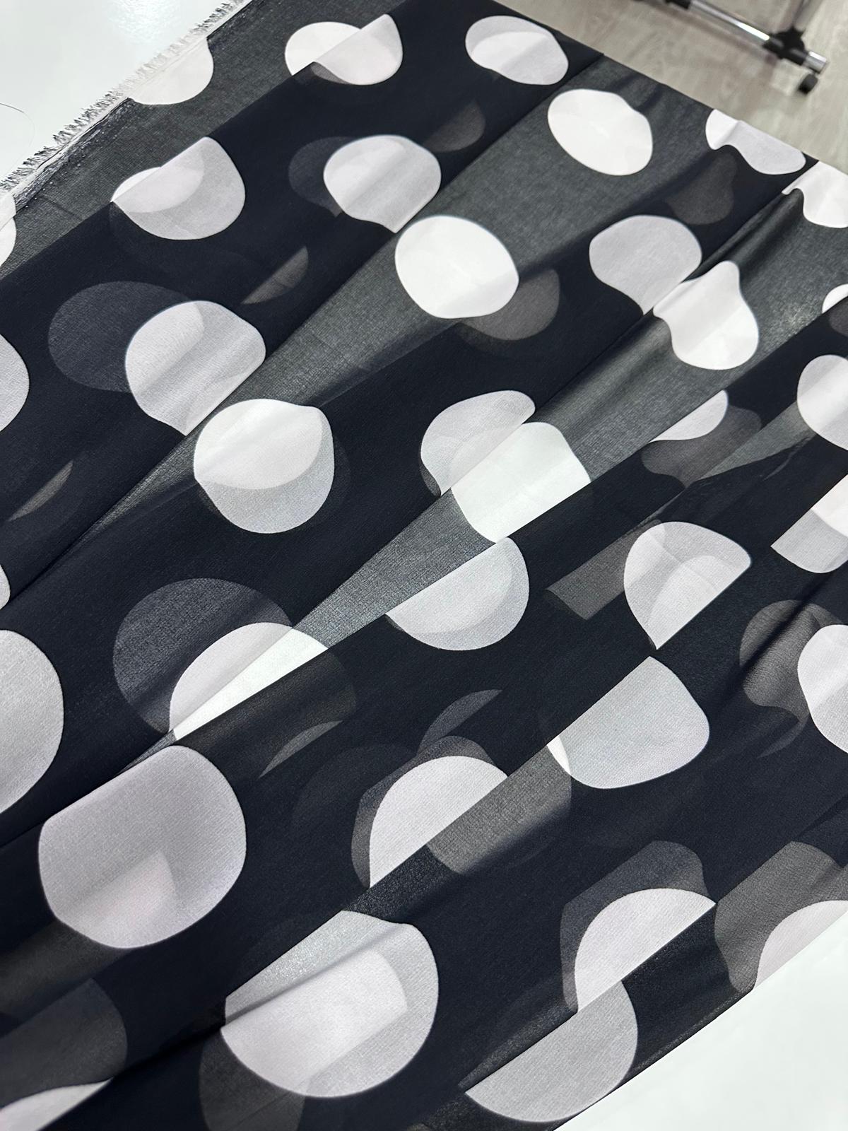 Gasa negra lunar blanco