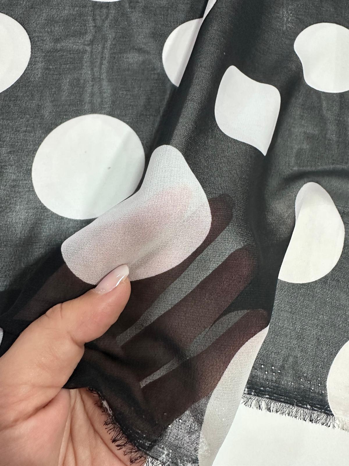 Gasa negra lunar blanco