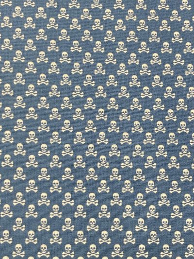 Algodón Calaveras mini azul