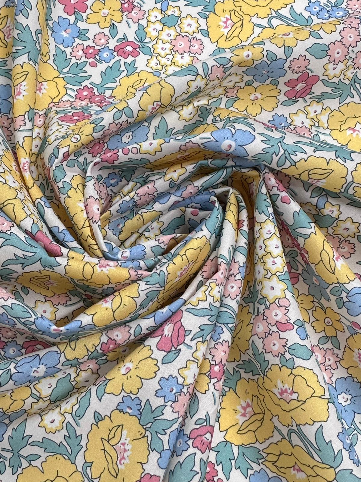 Algodón flores Cinthia amarillo