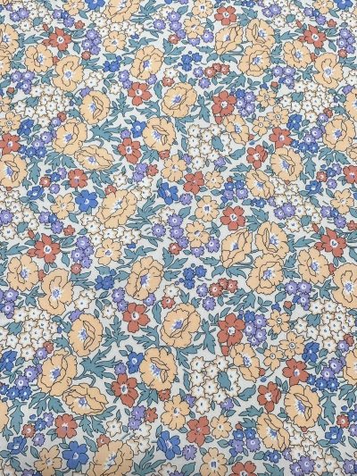 Algodón flores Cinthia salmón.