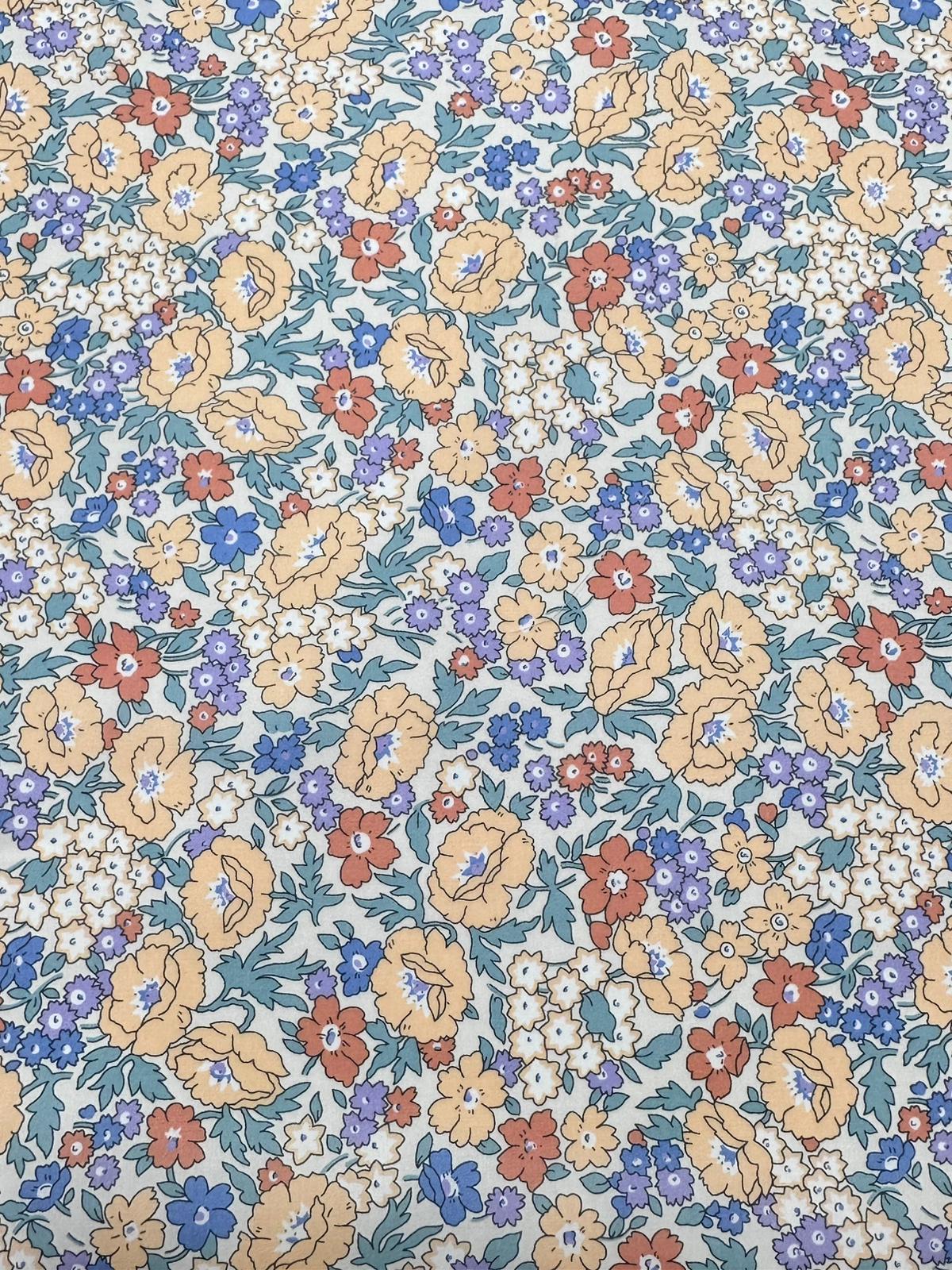 Algodón flores Cinthia salmón.