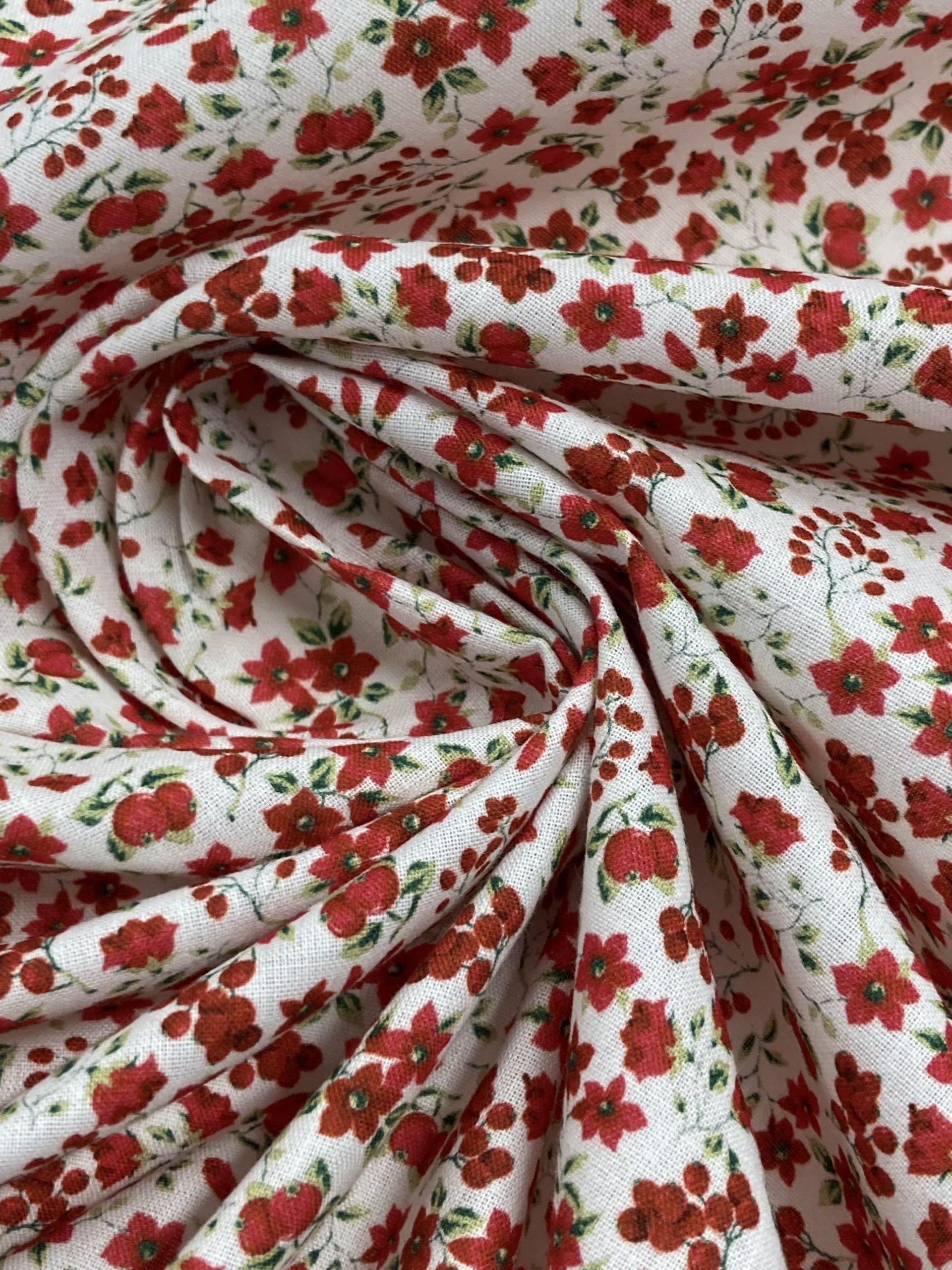 Algodón flor Argani rojo