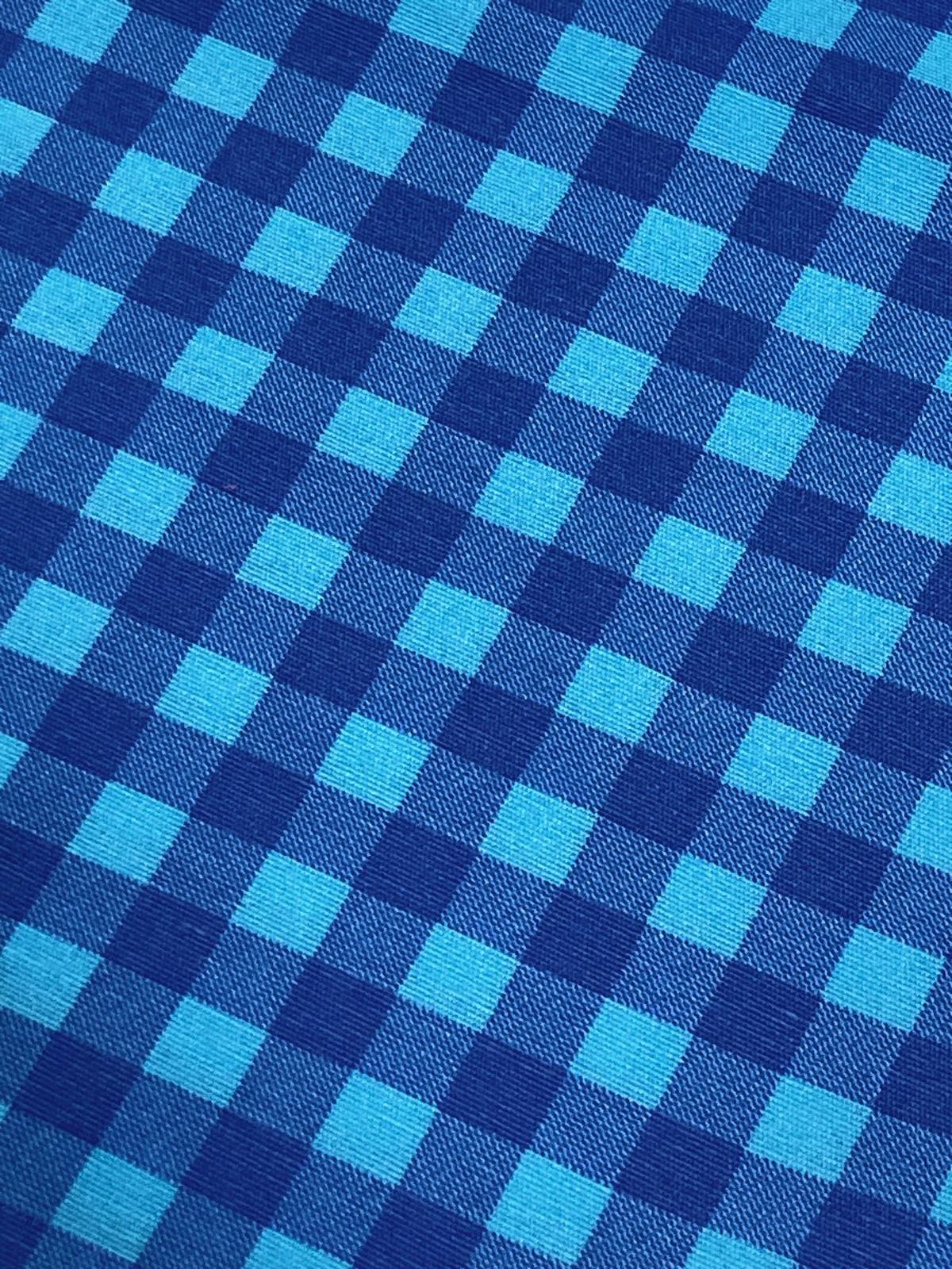 Loneta Vichy Bicolor azulón