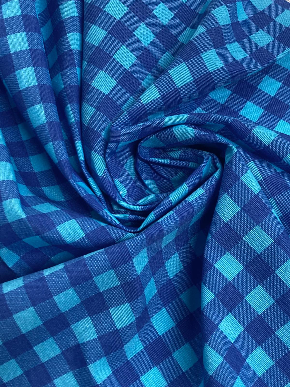 Loneta Vichy Bicolor azulón