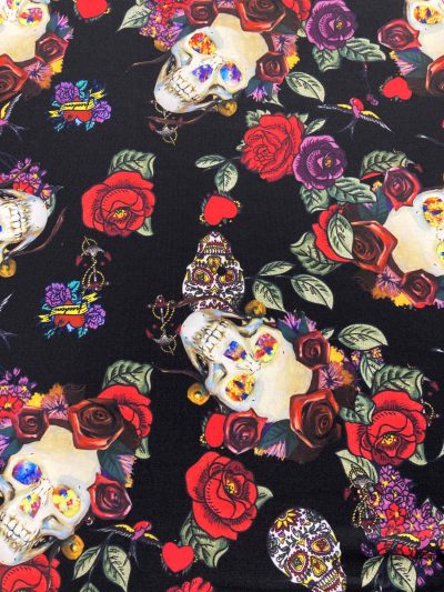 Lycra Calaveras flores