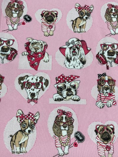 Loneta perritos f.rosa