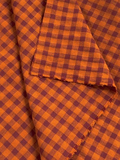 Vichy seersucker burdeos teja