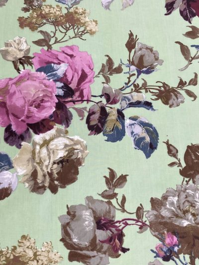 Popelín flamenca flor azahara verde