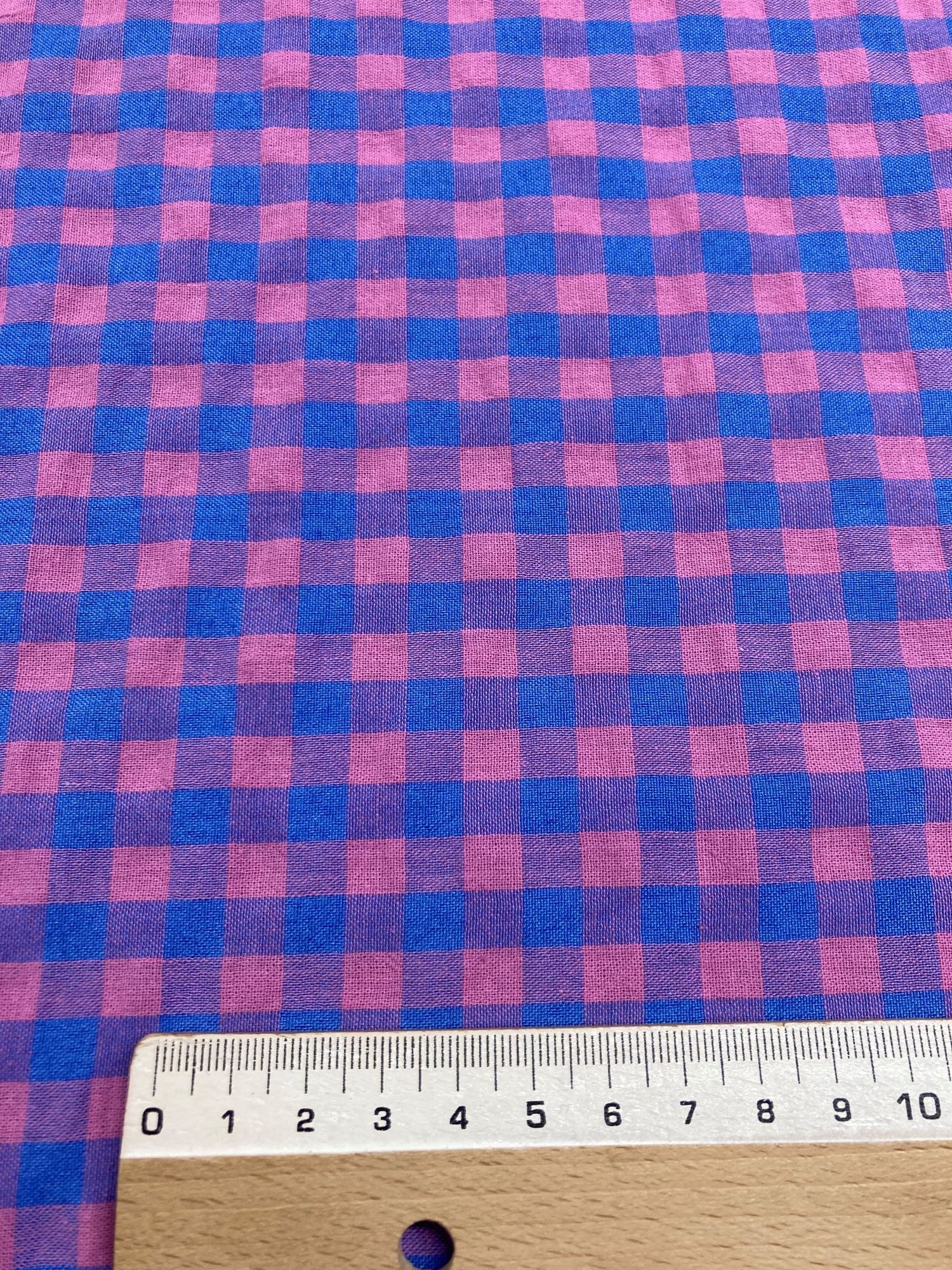 Vichy seersucker ligero azul chicle