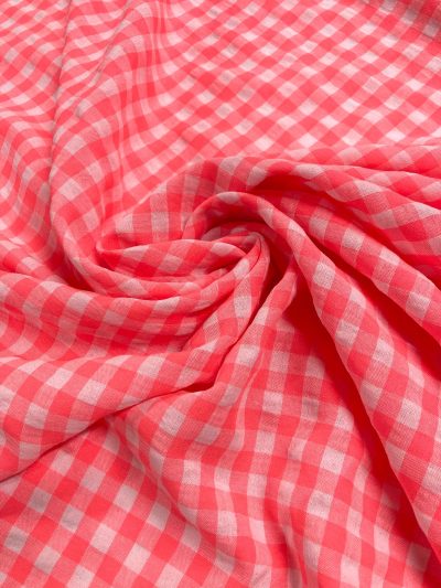 Vichy seersucker ligero coral fluor