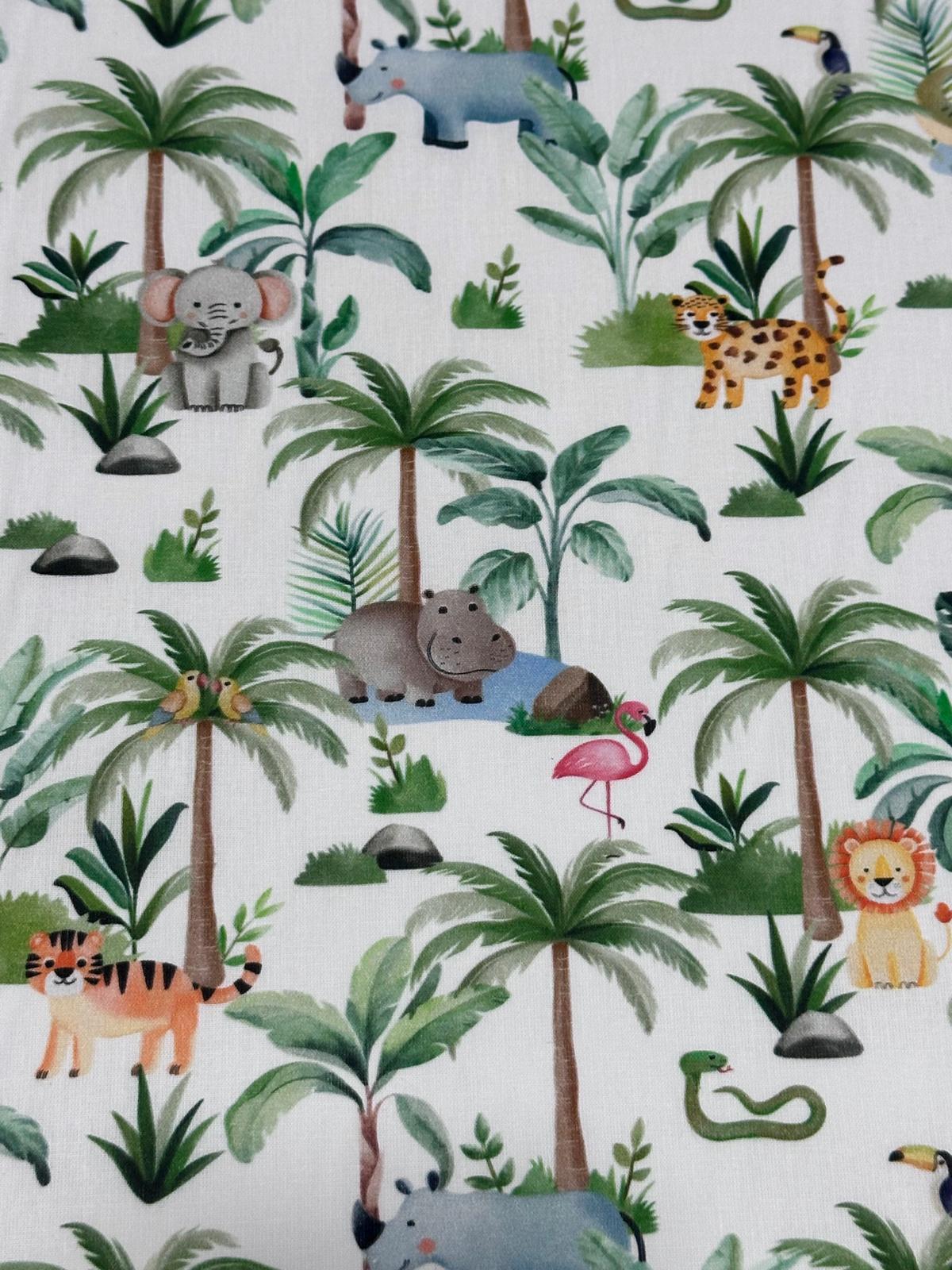 Algodón Animalia palmeras..