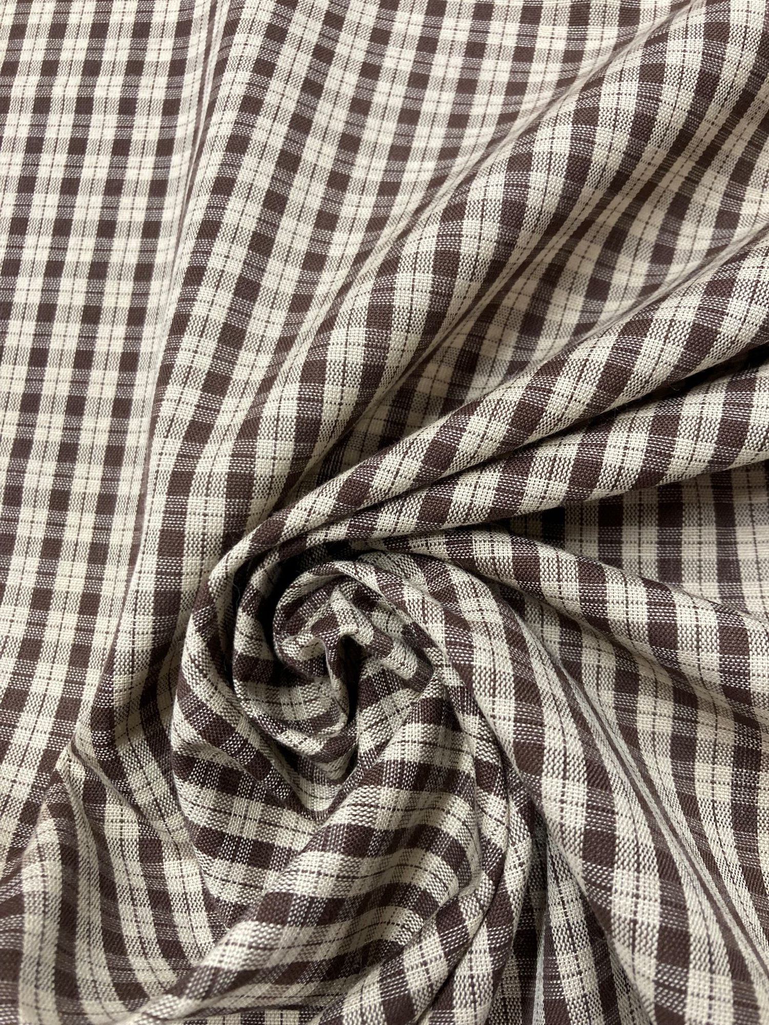 Algodón Creta cuadros marrón