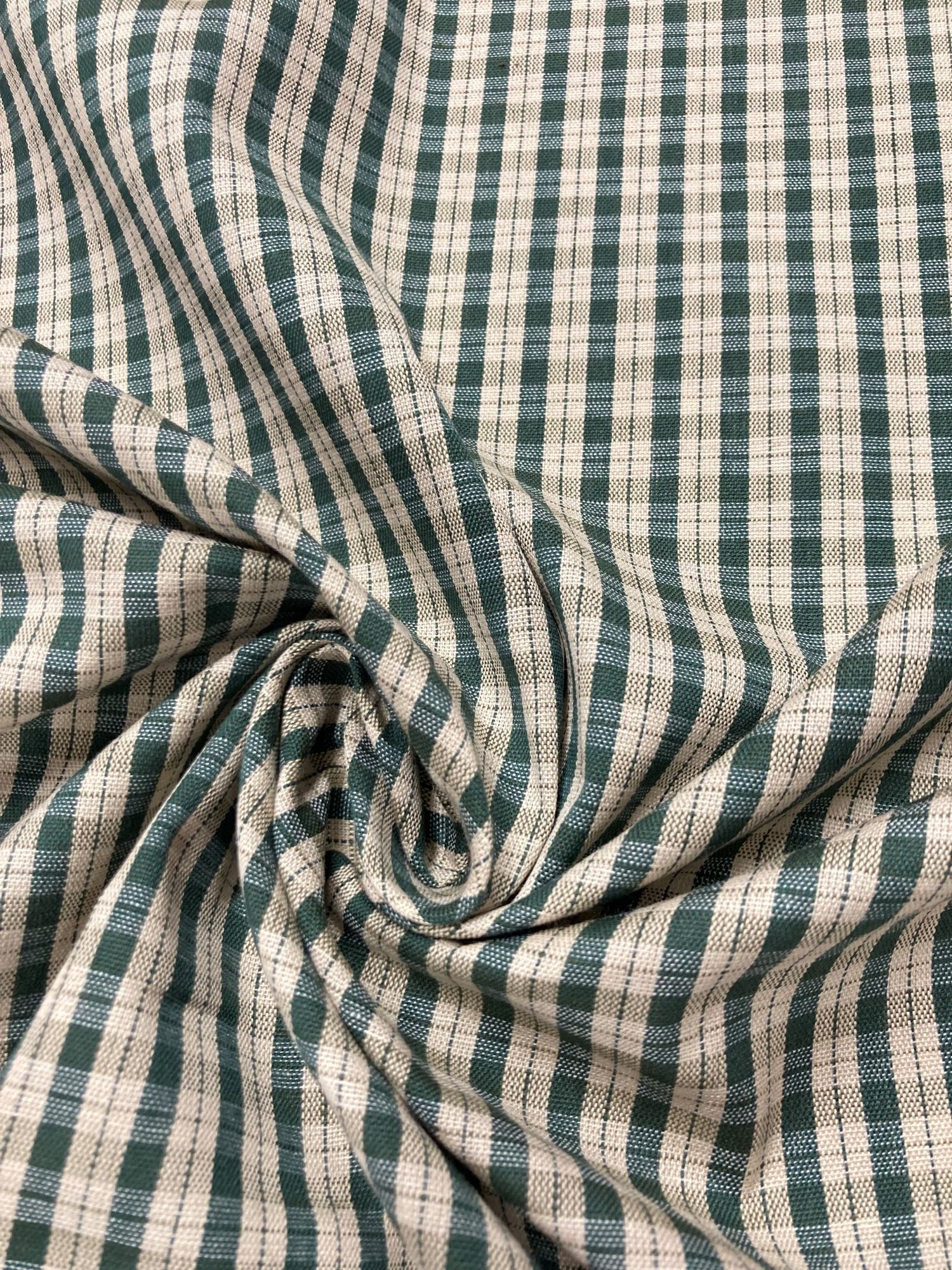 Algodón Creta cuadros verde