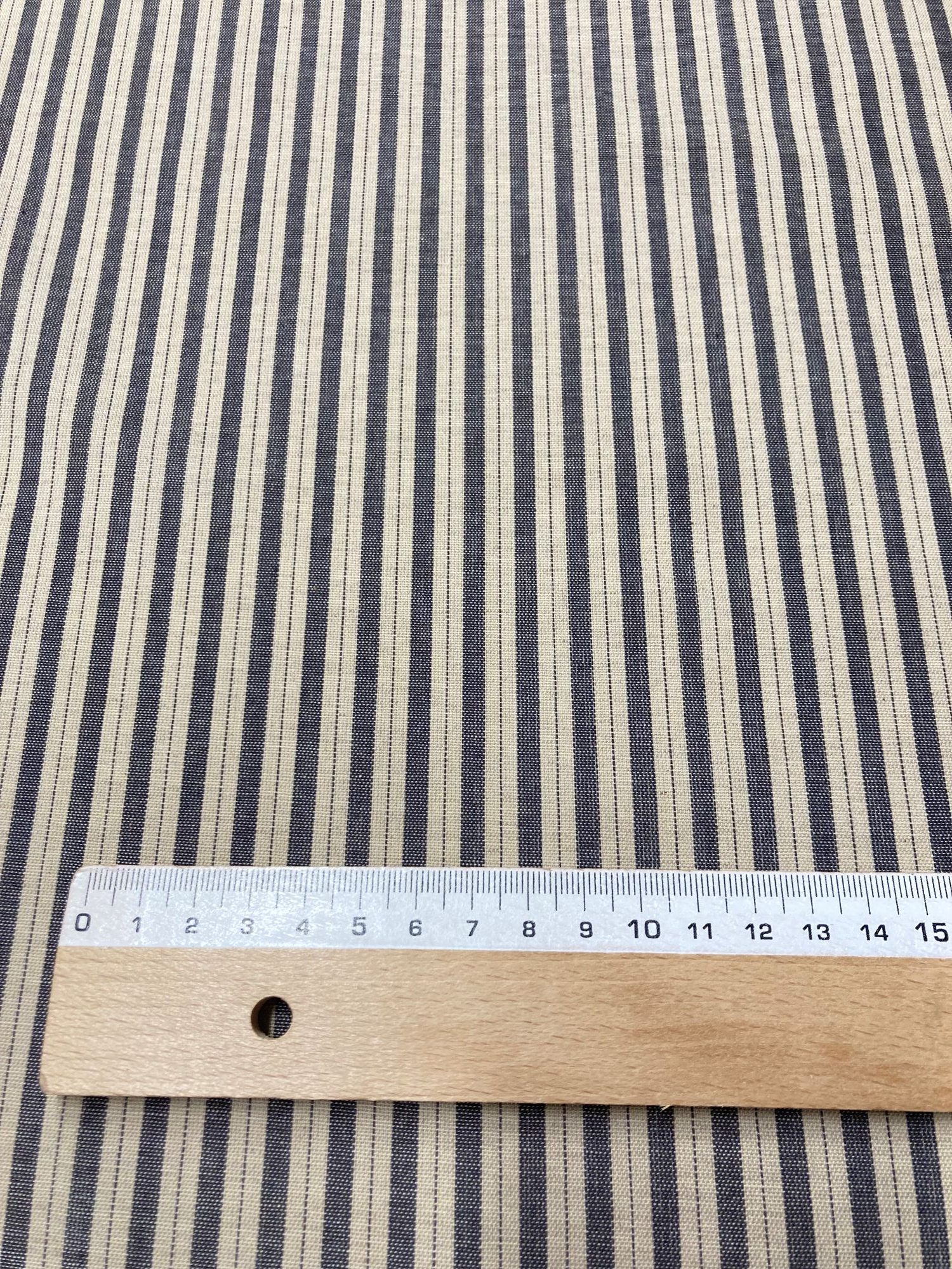 Algodón Creta rayas gris