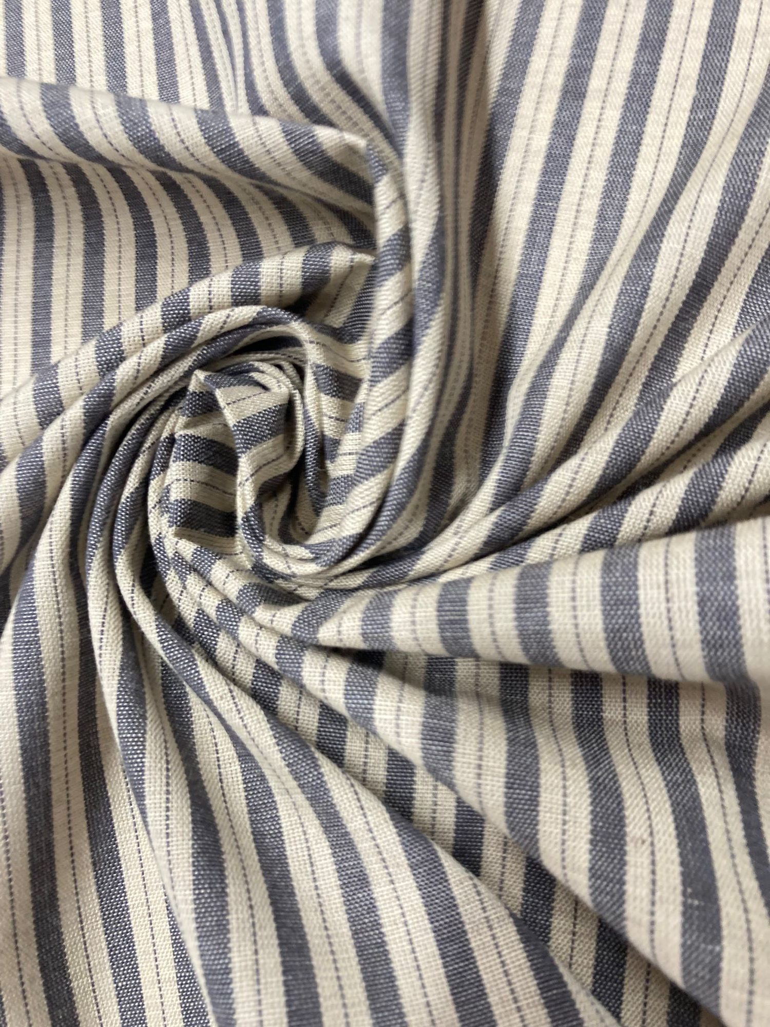 Algodón Creta rayas gris