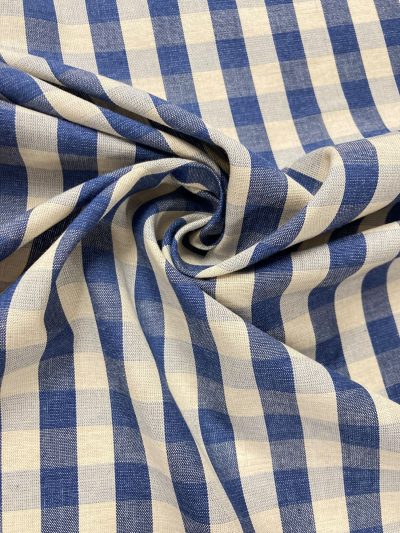 Algodón Creta vichy grande azul