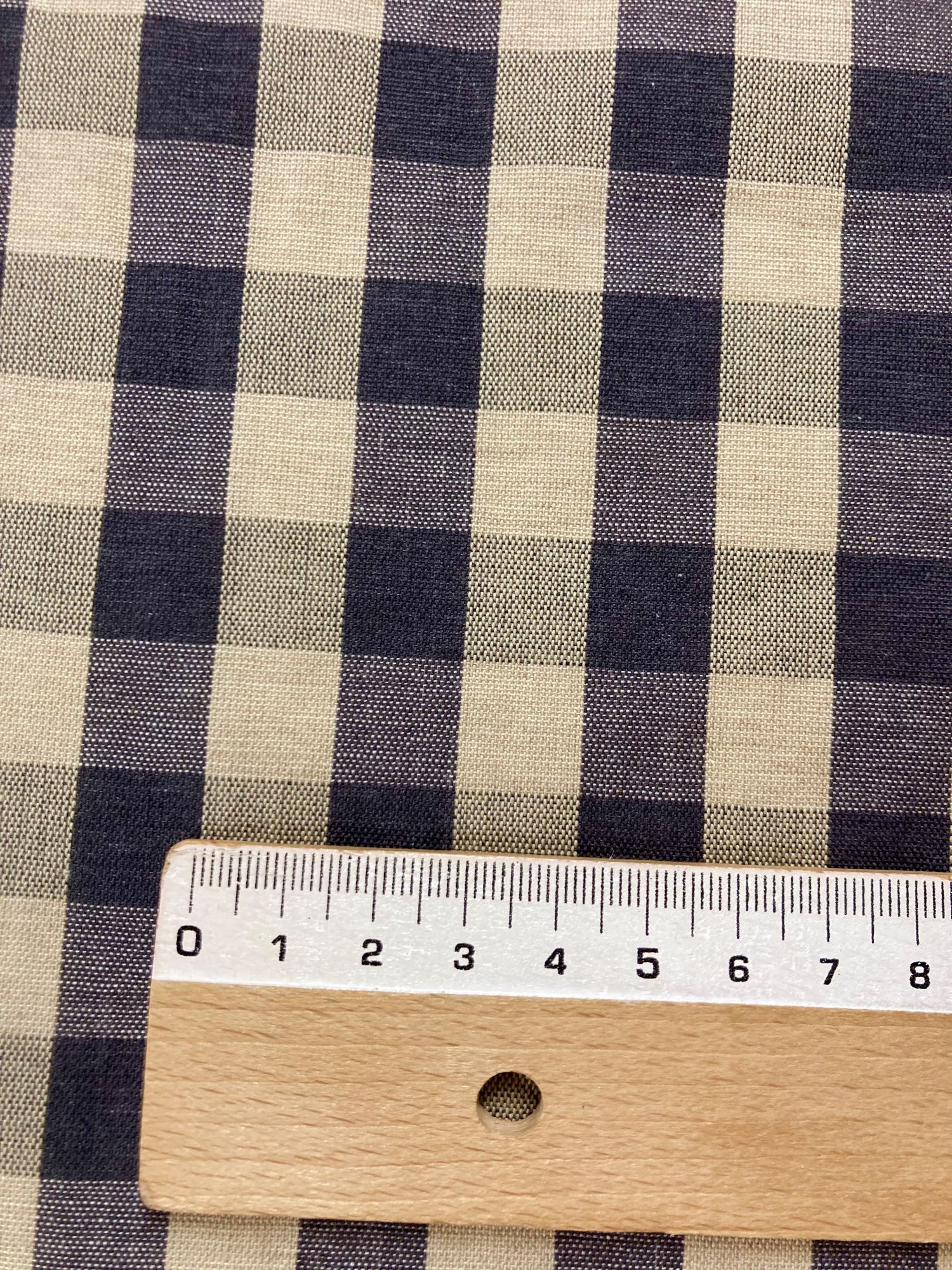 Algodón Creta vichy grande gris