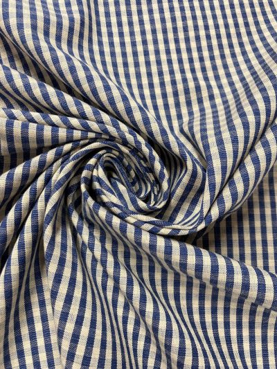 Algodón Creta vichy pequeño azul